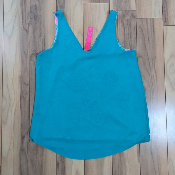 EUC! Lilly Pulitzer Lileeze Florin Reversible V Neck Top Bohemian Queen Size XS - Picture 12 of 12